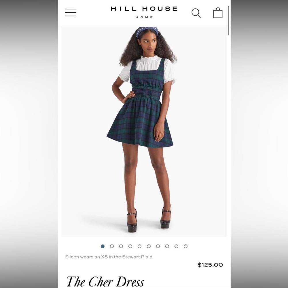HillHouse home Cher Dress in Stewart Plaid Size XL